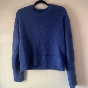 Sanctuary Cobalt Blue Fuzzy Crewneck Sweater Small